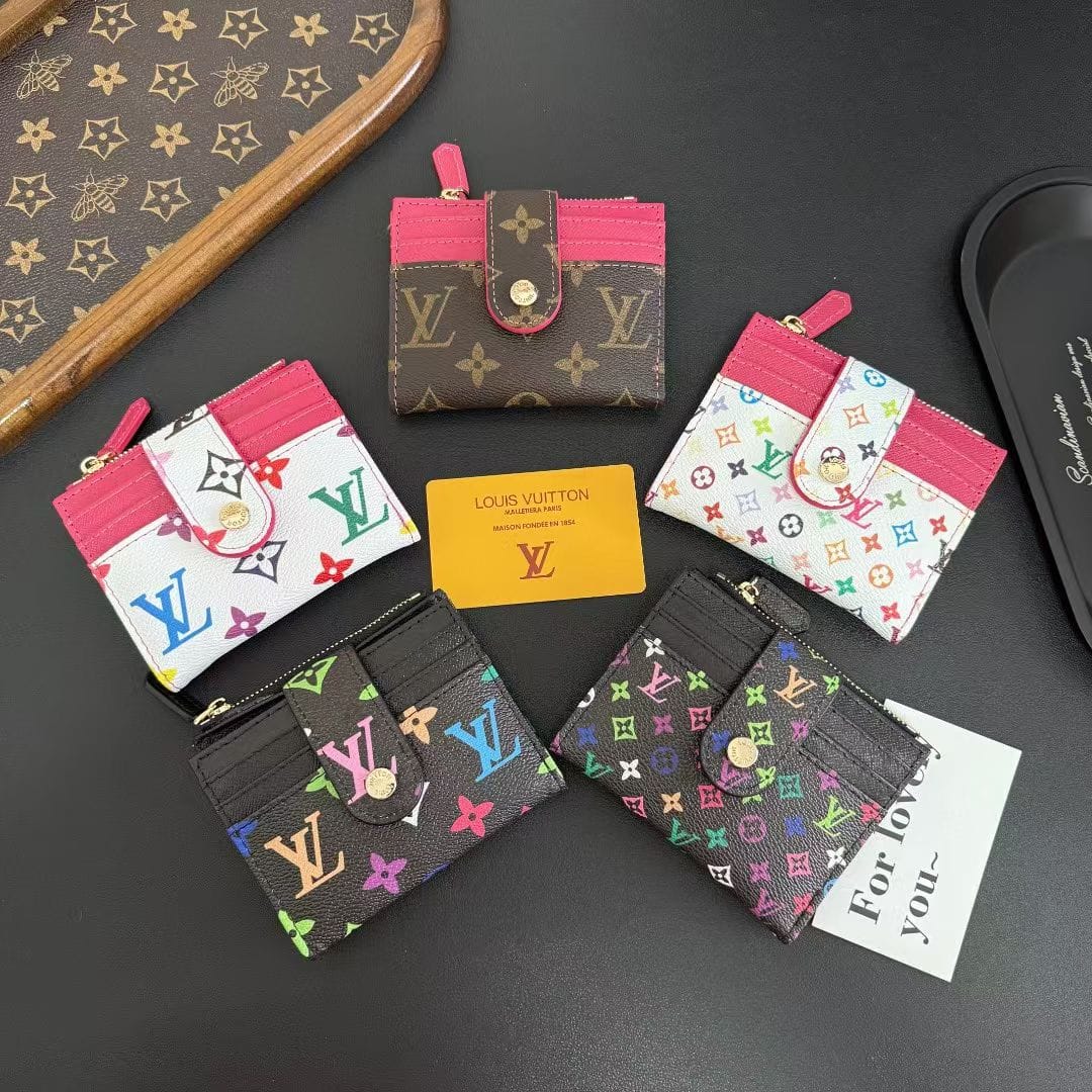 HypedEffects louis vuitton Multicolor Monogram Luxury Zip Card Holder Wallet Compact Designer Card Case