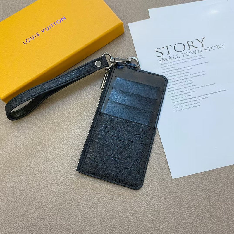 louis vuitton & gucci Luxury Zipper Card Holder Wallet with Wrist Strap