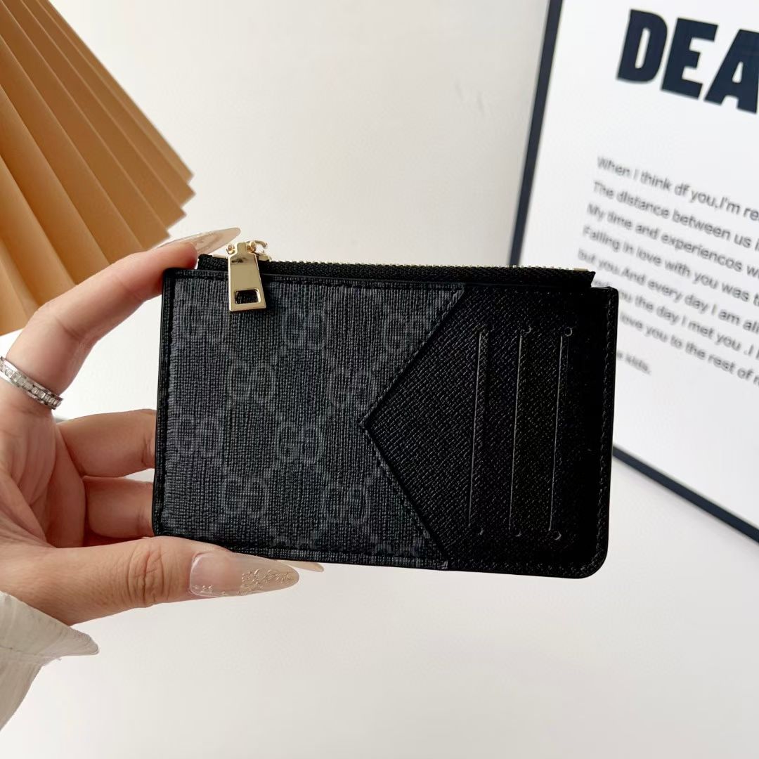 louis vuitton gucci and Burberry Luxury Zip Card Holder Wallet with Keyring Compact Designer Card Case