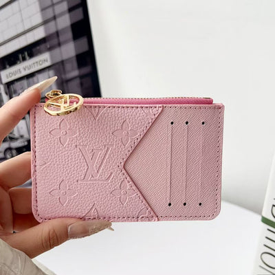 louis vuitton gucci and Burberry Luxury Zip Card Holder Wallet with Keyring Compact Designer Card Case
