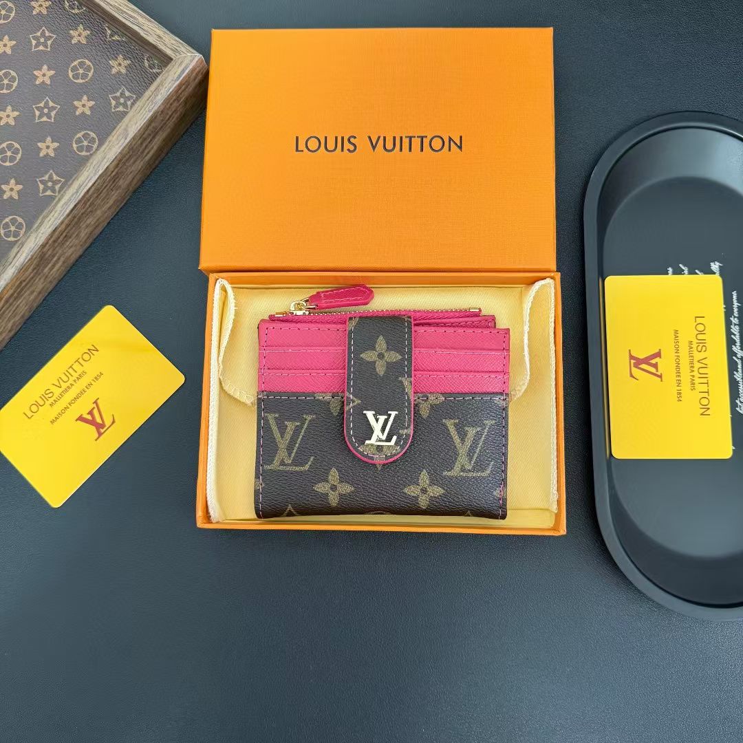 louis vuitton Multicolor Monogram Luxury Zip Card Holder Wallet Compact Designer Card Case