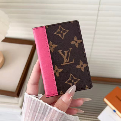 louis vuitton Slim Card Holder Wallet with Monogram Canvas and Color Accent Luxury Designer Card Case