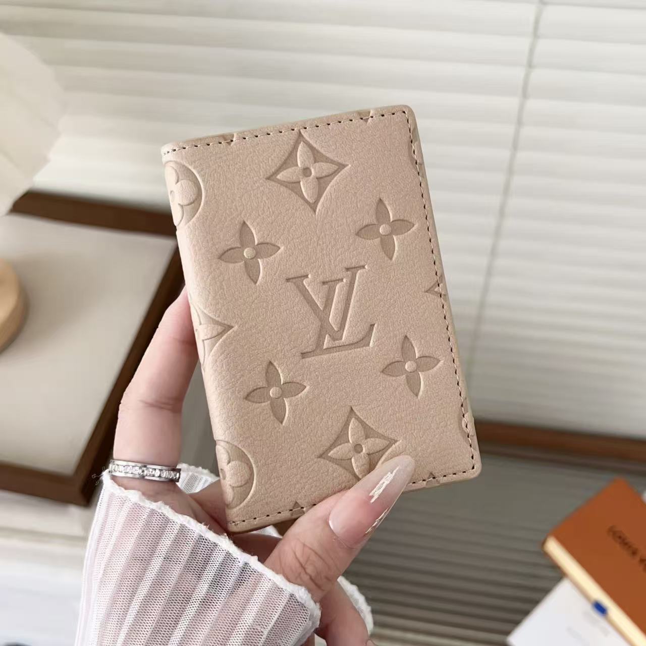 louis vuitton Slim Card Holder Wallet with Monogram Canvas and Color Accent Luxury Designer Card Case