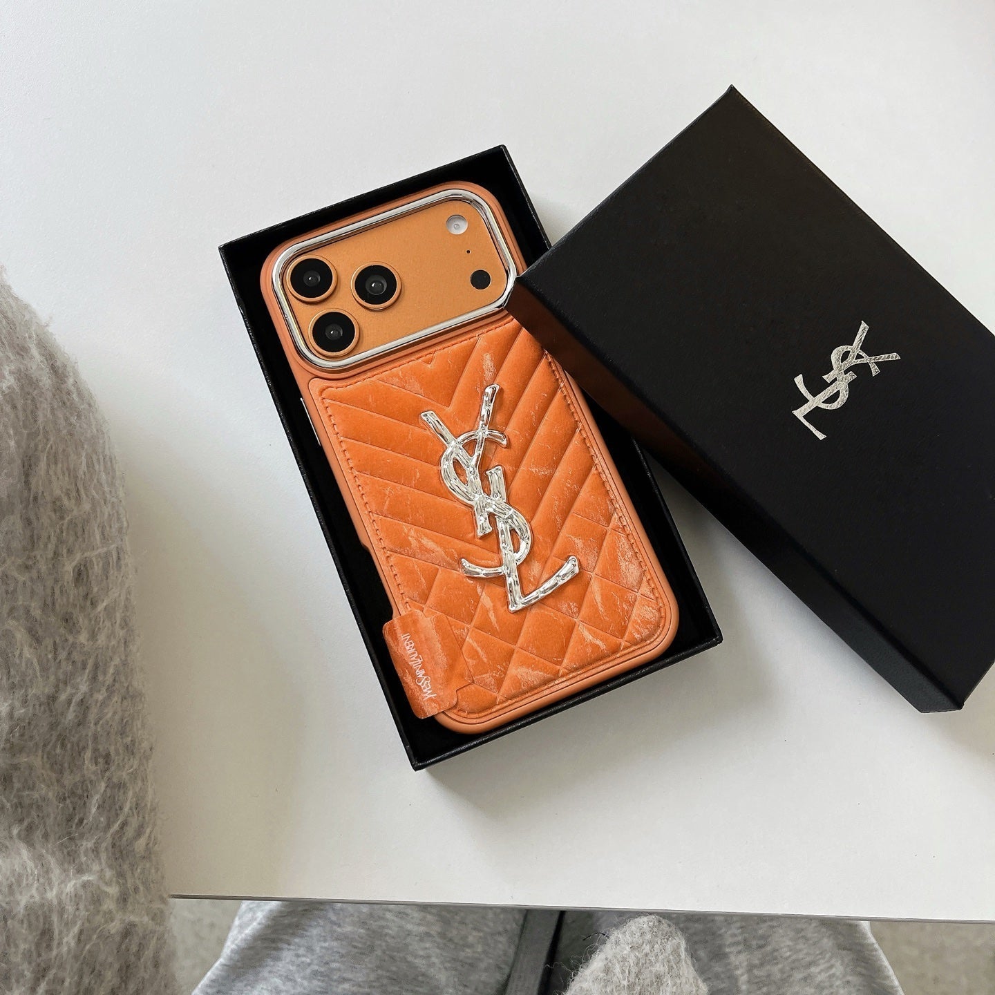 louis vuitton and gucci Leather Phone Case with Metal Logo for iPhone 13 to iPhone 17 Pro Max