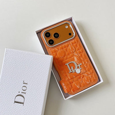 louis vuitton and gucci Leather Phone Case with Metal Logo for iPhone 13 to iPhone 17 Pro Max