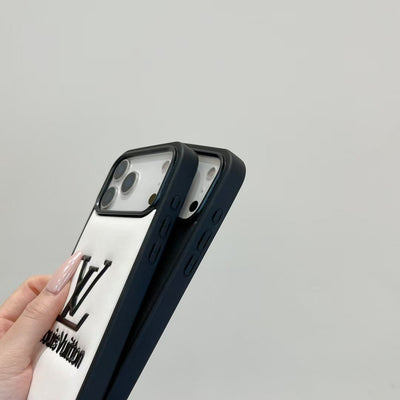 louis vuitton Embossed Logo Luxury Case for iPhone 13 to 17 Pro Max