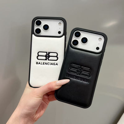 Balenciaga Minimal Logo Luxury Case for iPhone 13 to 17 Pro Max