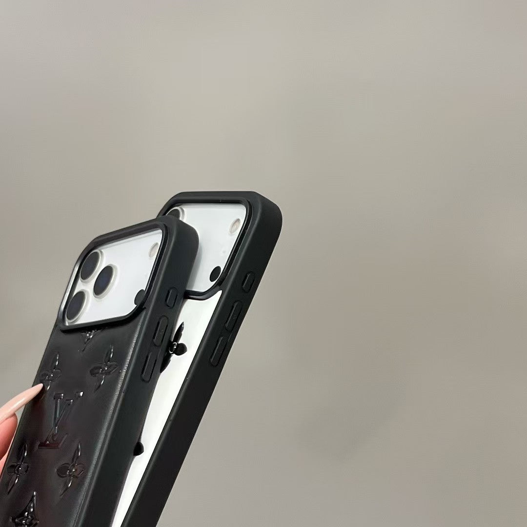 louis vuitton Monogram Relief Luxury Case for iPhone 13 to 17 Pro Max