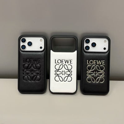 Loewe Anagram Signature Luxury Case for iPhone 14 to 17 Pro Max