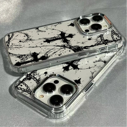 Cool Dark Gothic Cross Mark Phone Case for iPhone 17 16e 16 15 14 13 12 11 Pro Max X XS XR 8 7 Air Plus Transparent Soft Cover