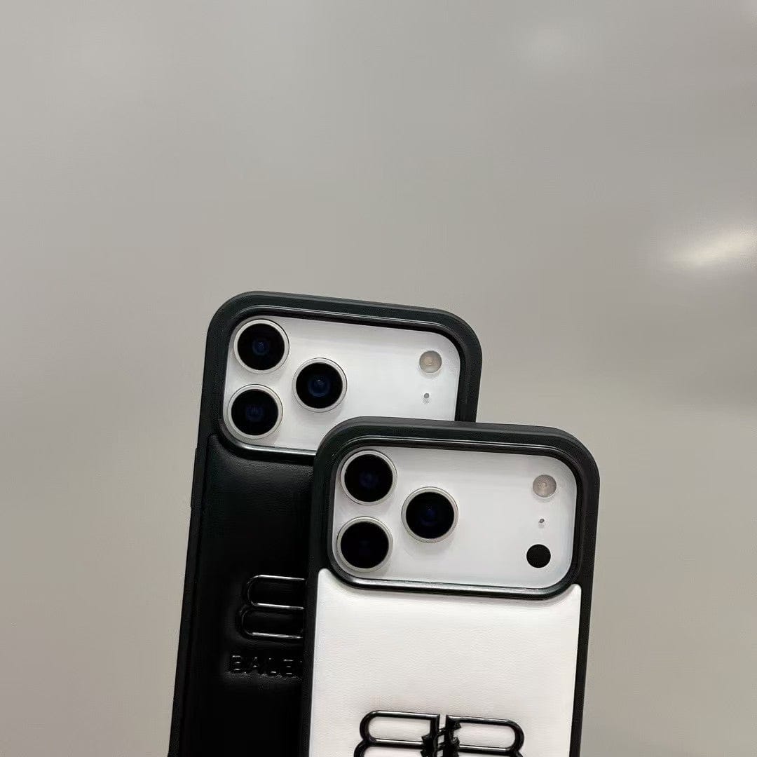 HypedEffects Balenciaga Minimal Logo Luxury Case for iPhone 13 to 17 Pro Max