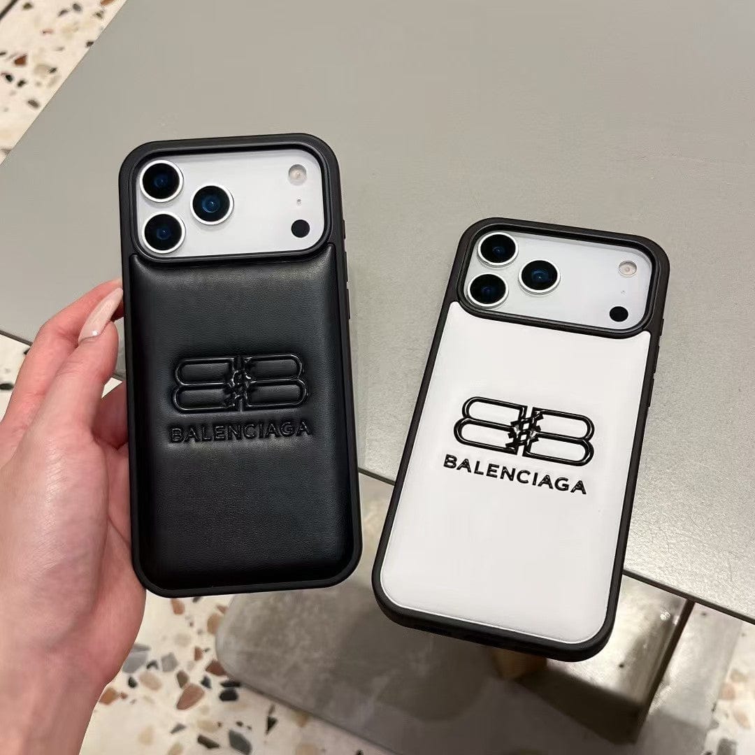 HypedEffects Balenciaga Minimal Logo Luxury Case for iPhone 13 to 17 Pro Max