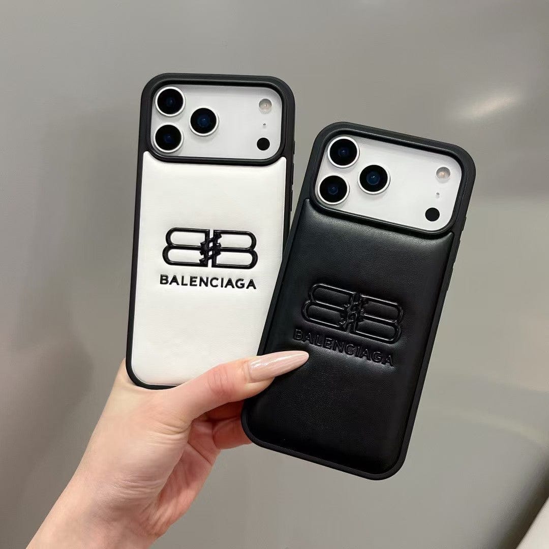 HypedEffects Balenciaga Minimal Logo Luxury Case for iPhone 13 to 17 Pro Max