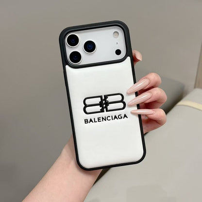 HypedEffects Balenciaga Minimal Logo Luxury Case for iPhone 13 to 17 Pro Max