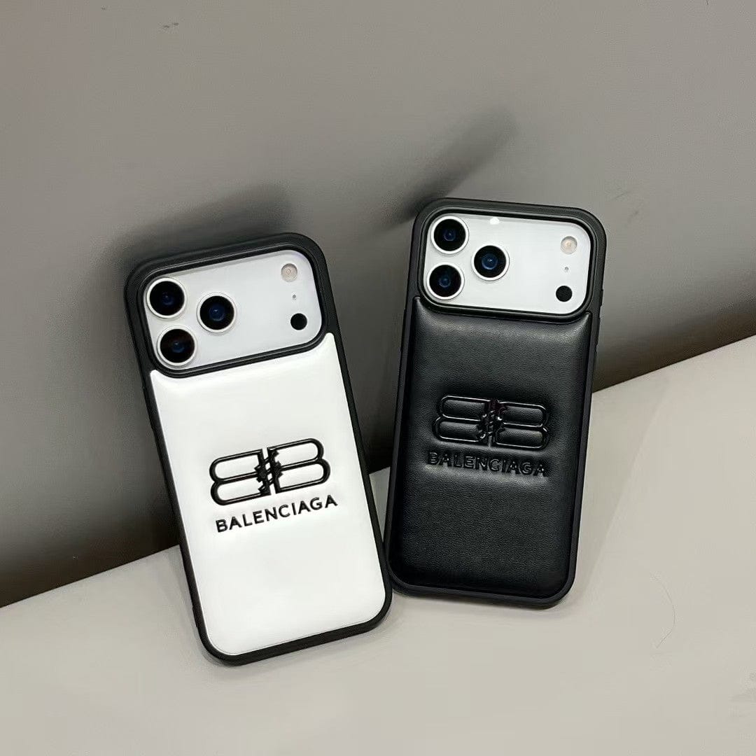 HypedEffects Balenciaga Minimal Logo Luxury Case for iPhone 13 to 17 Pro Max