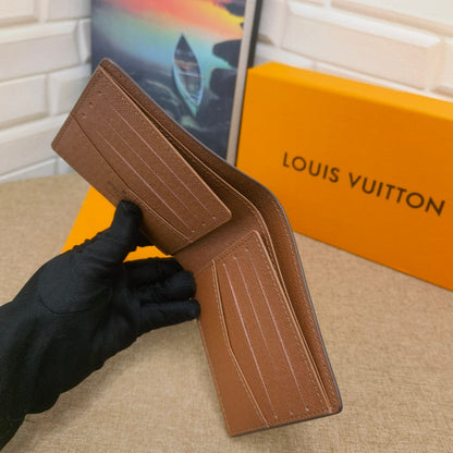 HypedEffects Black Leather louis vuitton Wallet With Gray Monogram
