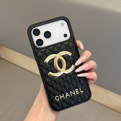 HypedEffects cc Quilted Signature Case Elegant Luxury Style for iPhone 14 to 17 Pro Max