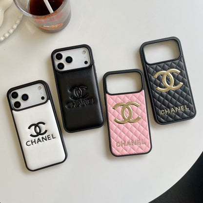 HypedEffects cc Quilted Signature Case Elegant Luxury Style for iPhone 14 to 17 Pro Max
