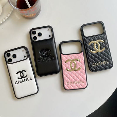 HypedEffects cc Quilted Signature Case Elegant Luxury Style for iPhone 14 to 17 Pro Max