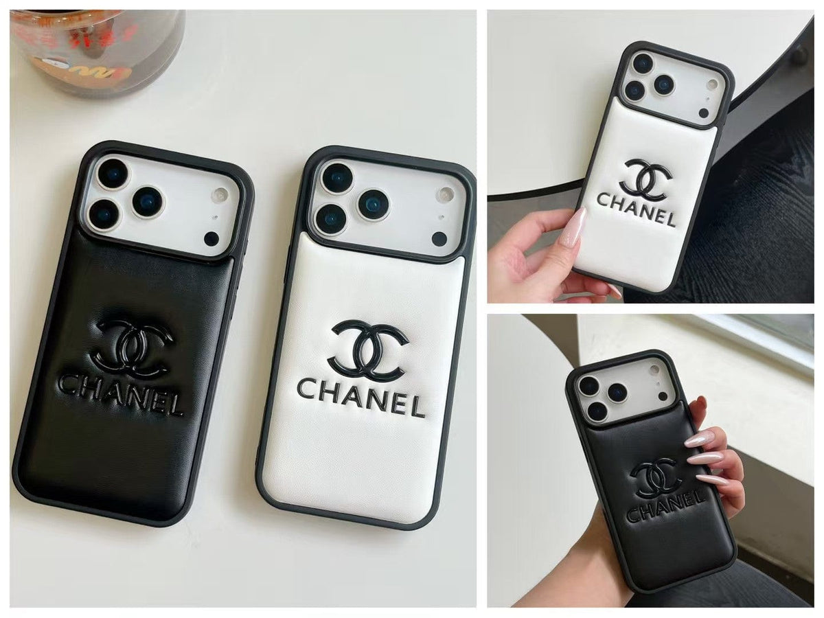 HypedEffects cc Quilted Signature Case Elegant Luxury Style for iPhone 14 to 17 Pro Max