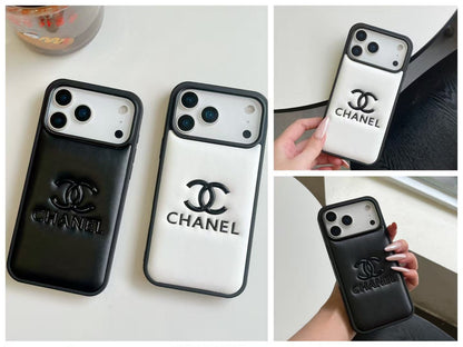 HypedEffects cc Quilted Signature Case Elegant Luxury Style for iPhone 14 to 17 Pro Max