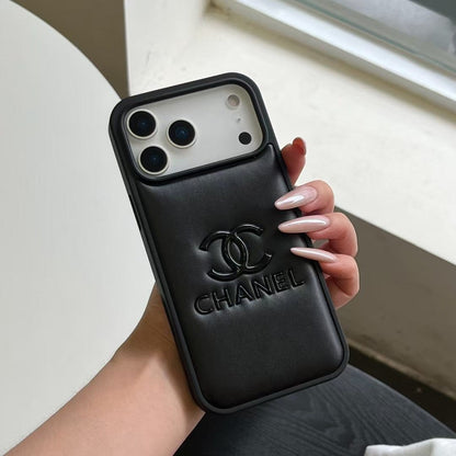 HypedEffects cc Quilted Signature Case Elegant Luxury Style for iPhone 14 to 17 Pro Max