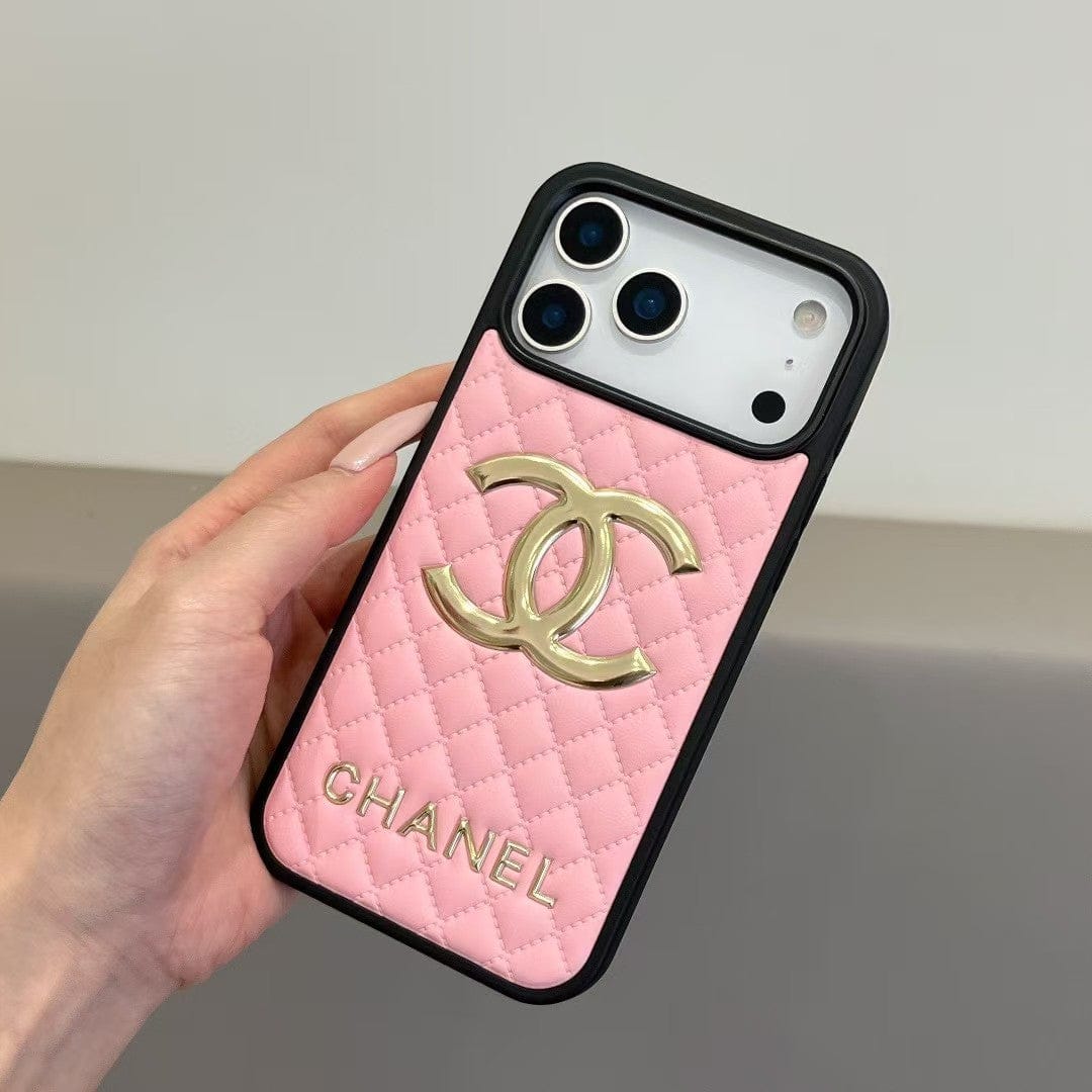 HypedEffects cc Quilted Signature Case Elegant Luxury Style for iPhone 14 to 17 Pro Max