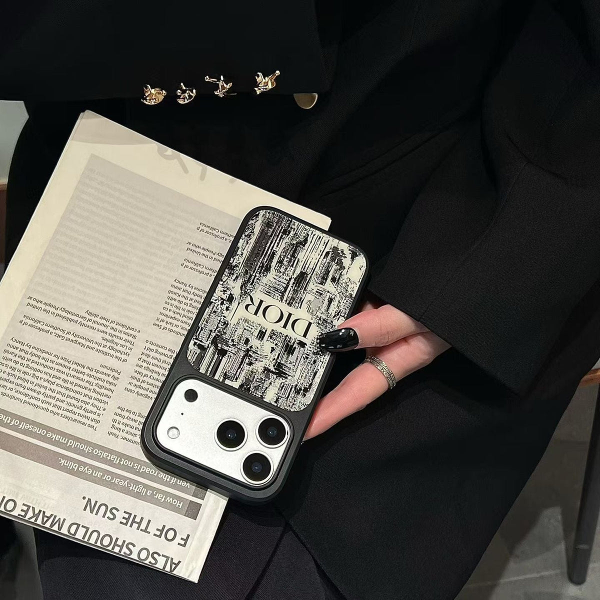 HypedEffects Christian Dior Inspired Luxury Phone Case for iPhone 14 to iPhone 17 Pro Max