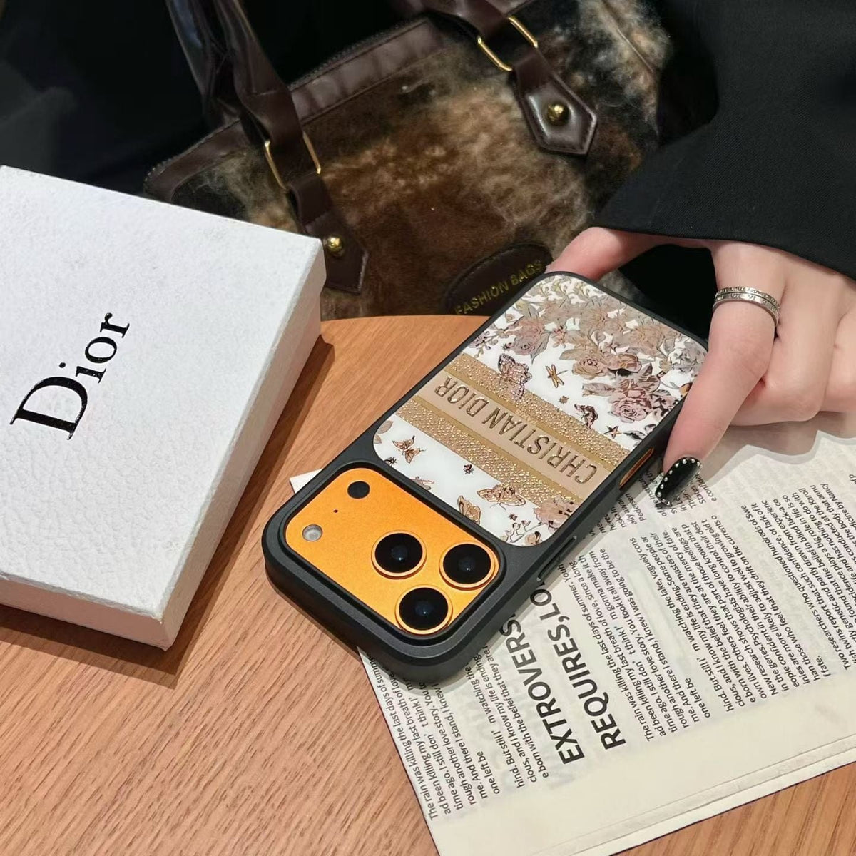 HypedEffects Christian Dior Inspired Luxury Phone Case for iPhone 14 to iPhone 17 Pro Max