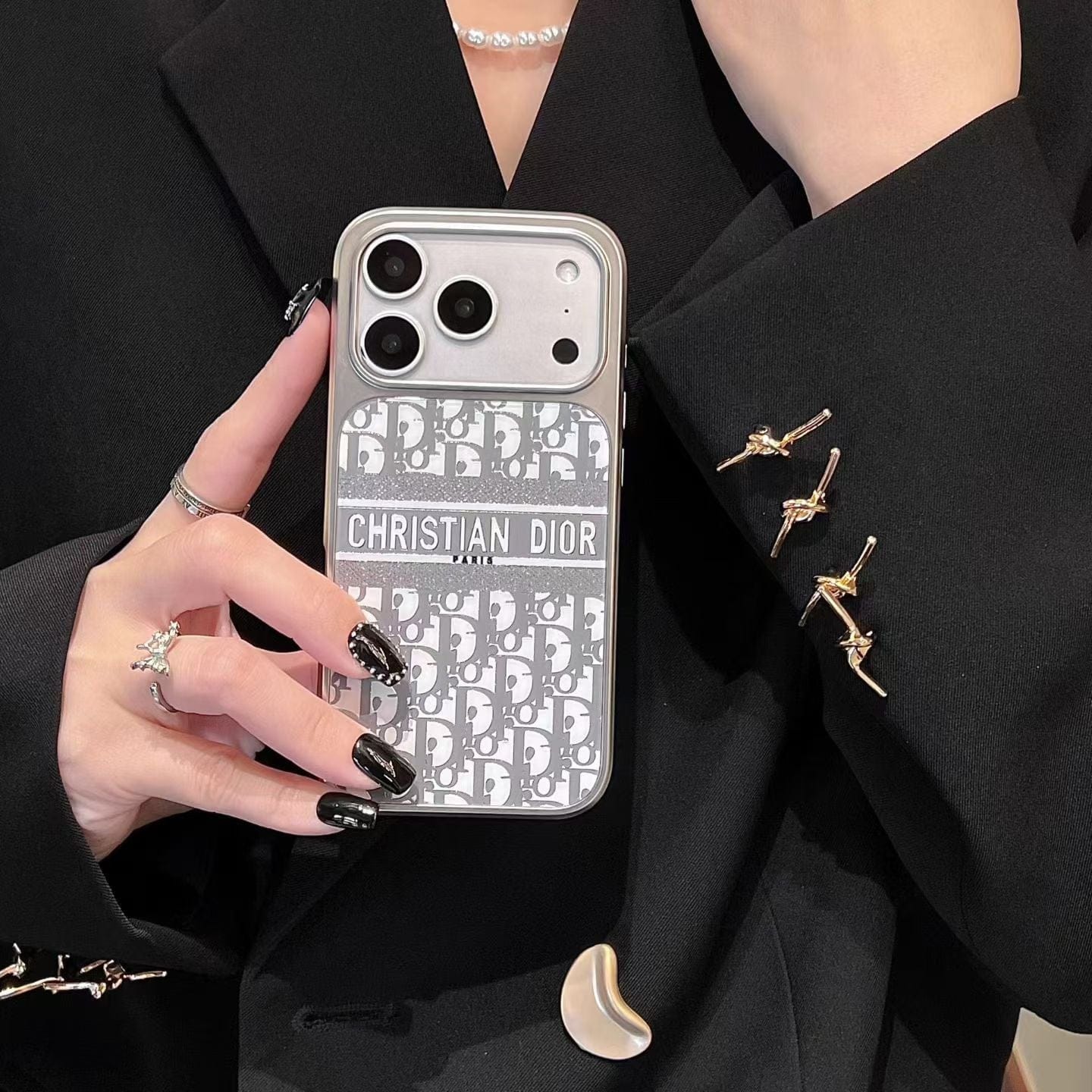 HypedEffects Christian Dior Inspired Luxury Phone Case for iPhone 14 to iPhone 17 Pro Max