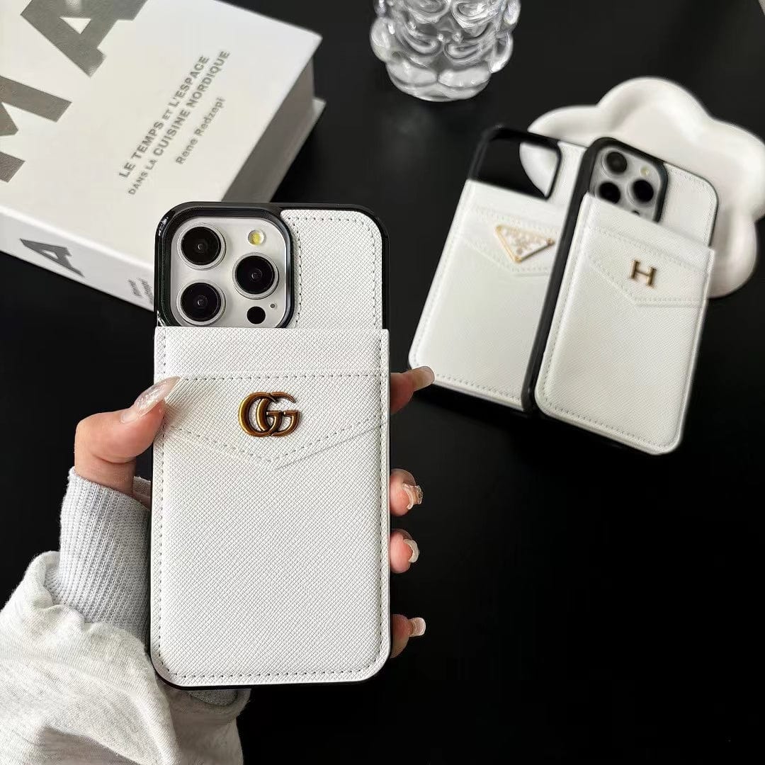 HypedEffects Eelegant White Leather Prada & gucci & Hermes iPhone Cover