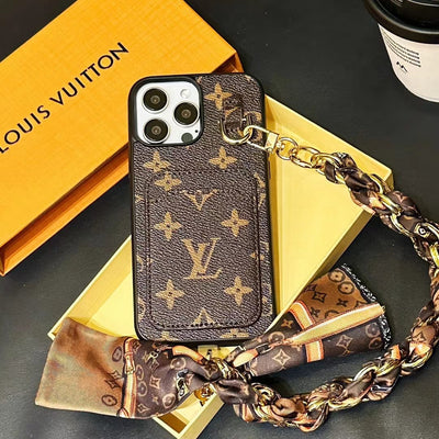 HypedEffects Elegant Louis Vuitton iPhone Case with Handle & Buit-in Card Holder