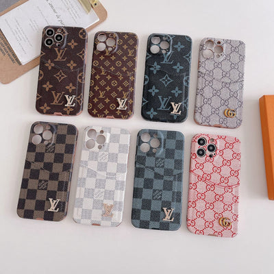 HypedEffects Famous Louis Vuitton & Gucci Patterns iPhone Cases with Extra Pouch