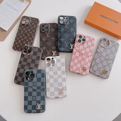 HypedEffects Famous Louis Vuitton & Gucci Patterns iPhone Cases with Extra Pouch