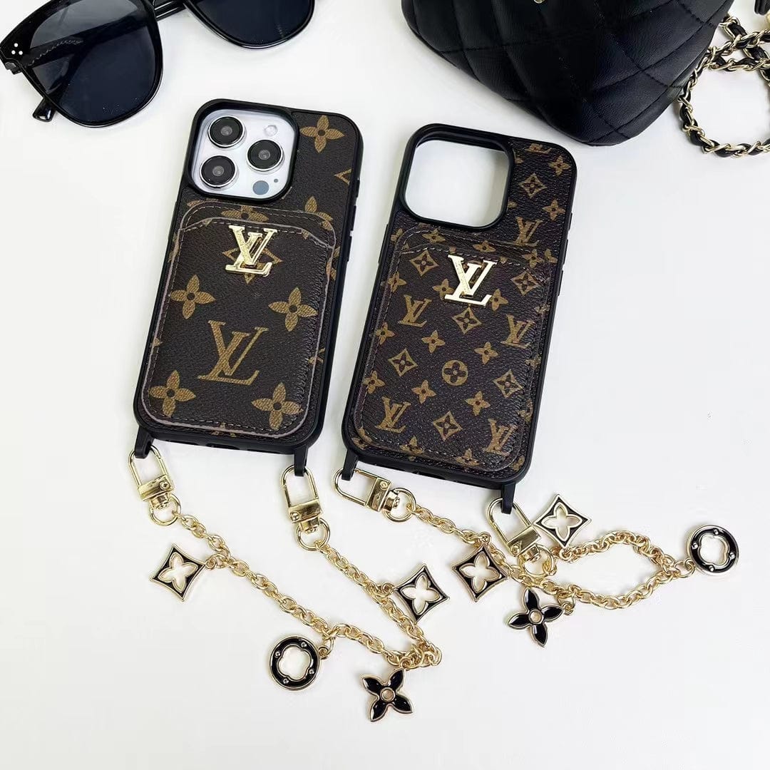 HypedEffects Fashioned Back Pocket louis vuitton iPhone Case | Charming chain holder