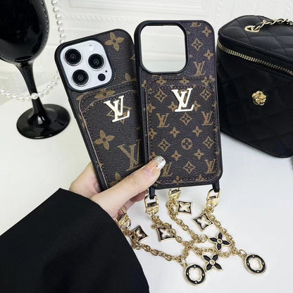 HypedEffects Fashioned Back Pocket louis vuitton iPhone Case | Charming chain holder