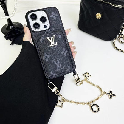 HypedEffects Fashioned Back Pocket louis vuitton iPhone Case | Charming chain holder