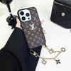 HypedEffects Fashioned Back Pocket Louis Vuitton iPhone Case | Charming chain holder