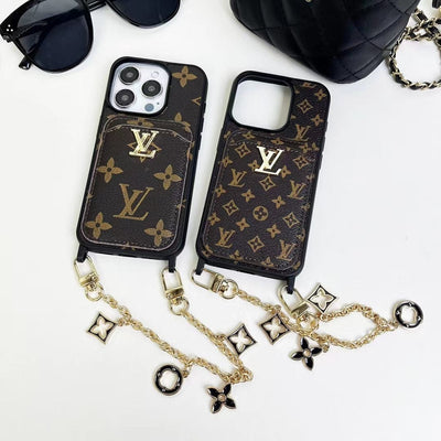 HypedEffects Fashioned Back Pocket Louis Vuitton iPhone Case | Charming chain holder