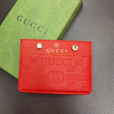HypedEffects gucci Embossed Leather Card Holder Wallet
