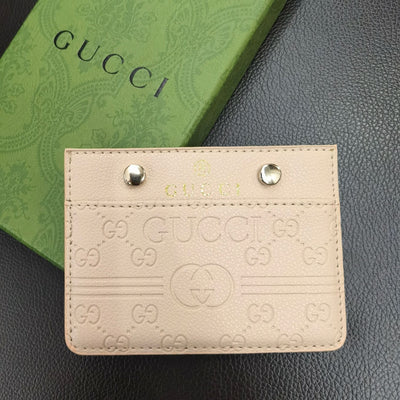 HypedEffects gucci Embossed Leather Card Holder Wallet