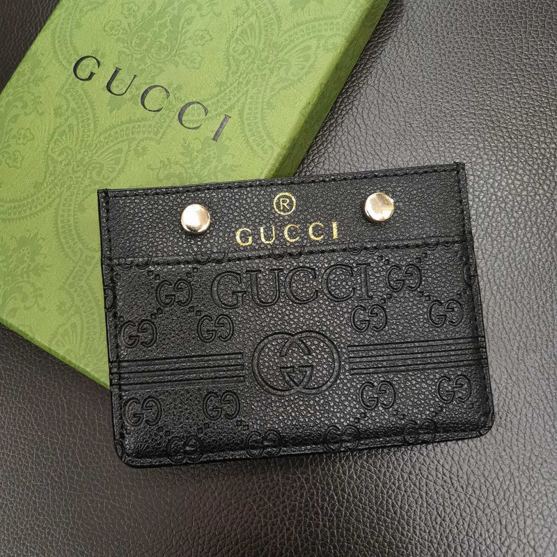 HypedEffects gucci Embossed Leather Card Holder Wallet