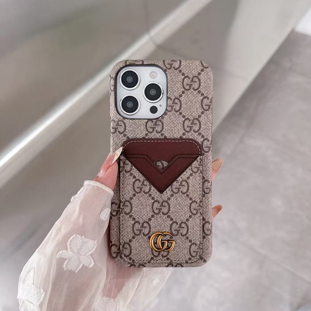 HypedEffects gucci gucci Canvas Cardholder Leather iPhone Case