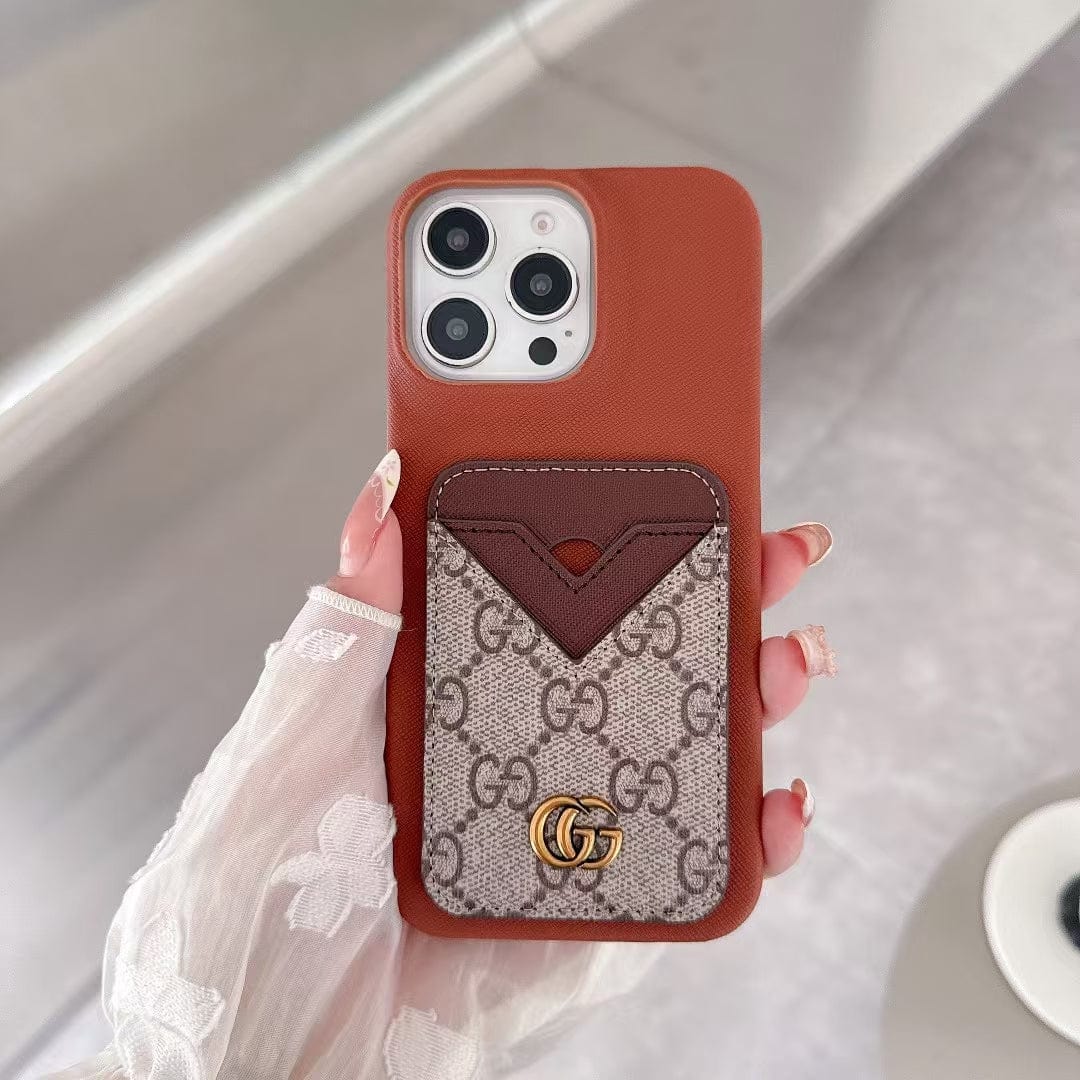 HypedEffects gucci gucci Canvas Cardholder Leather iPhone Case