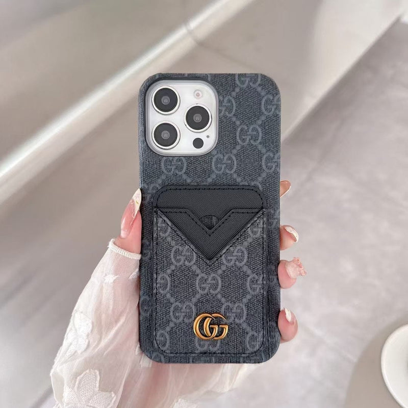 HypedEffects gucci gucci Canvas Cardholder Leather iPhone Case
