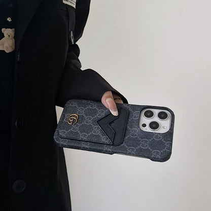 HypedEffects gucci gucci Canvas Cardholder Leather iPhone Case