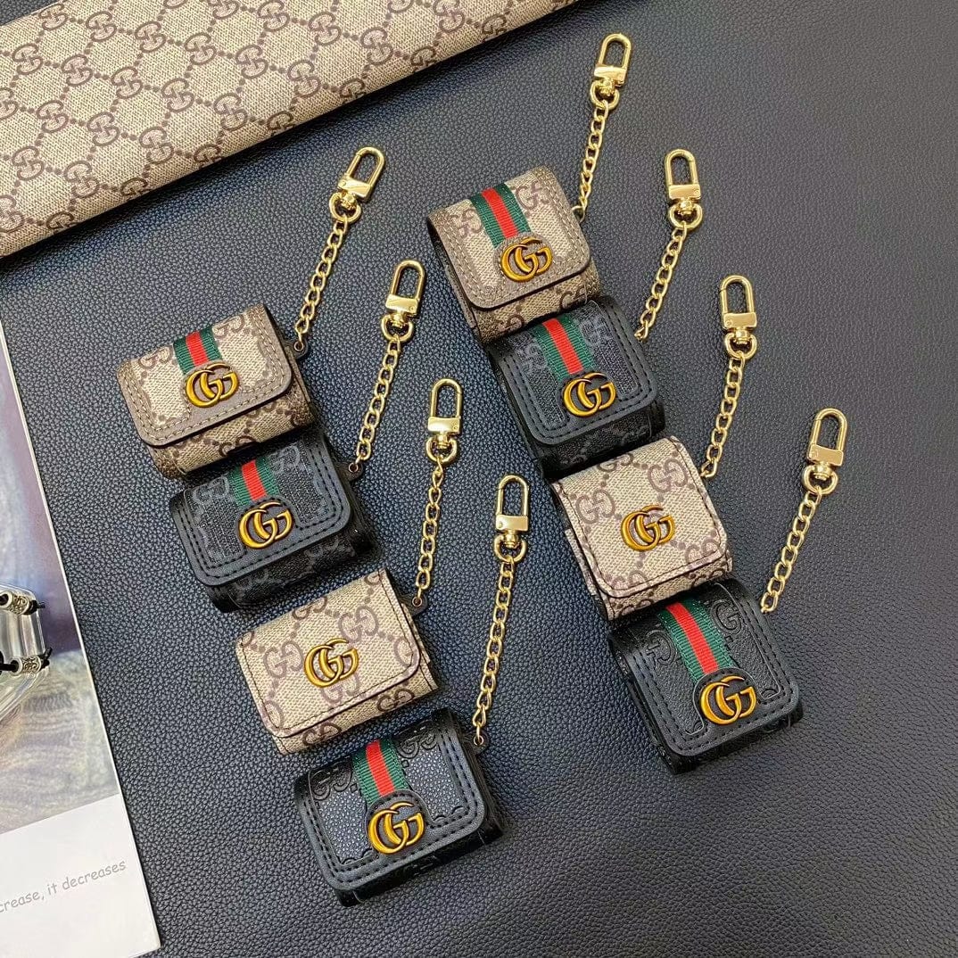 HypedEffects gucci Monogram AirPods Covers with Keychain - Set of Four