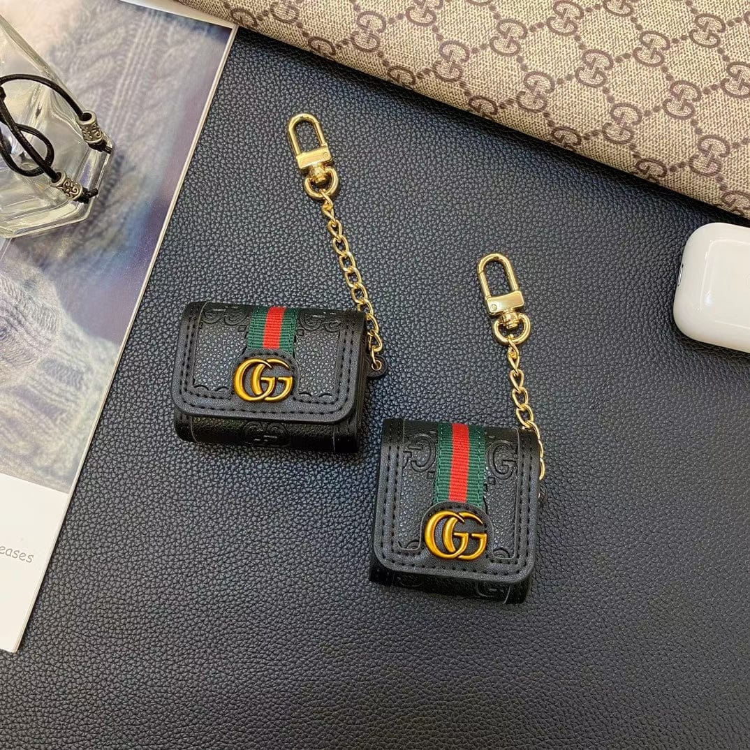 HypedEffects gucci Monogram AirPods Covers with Keychain - Set of Four