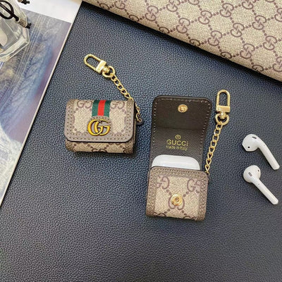HypedEffects gucci Monogram AirPods Covers with Keychain - Set of Four