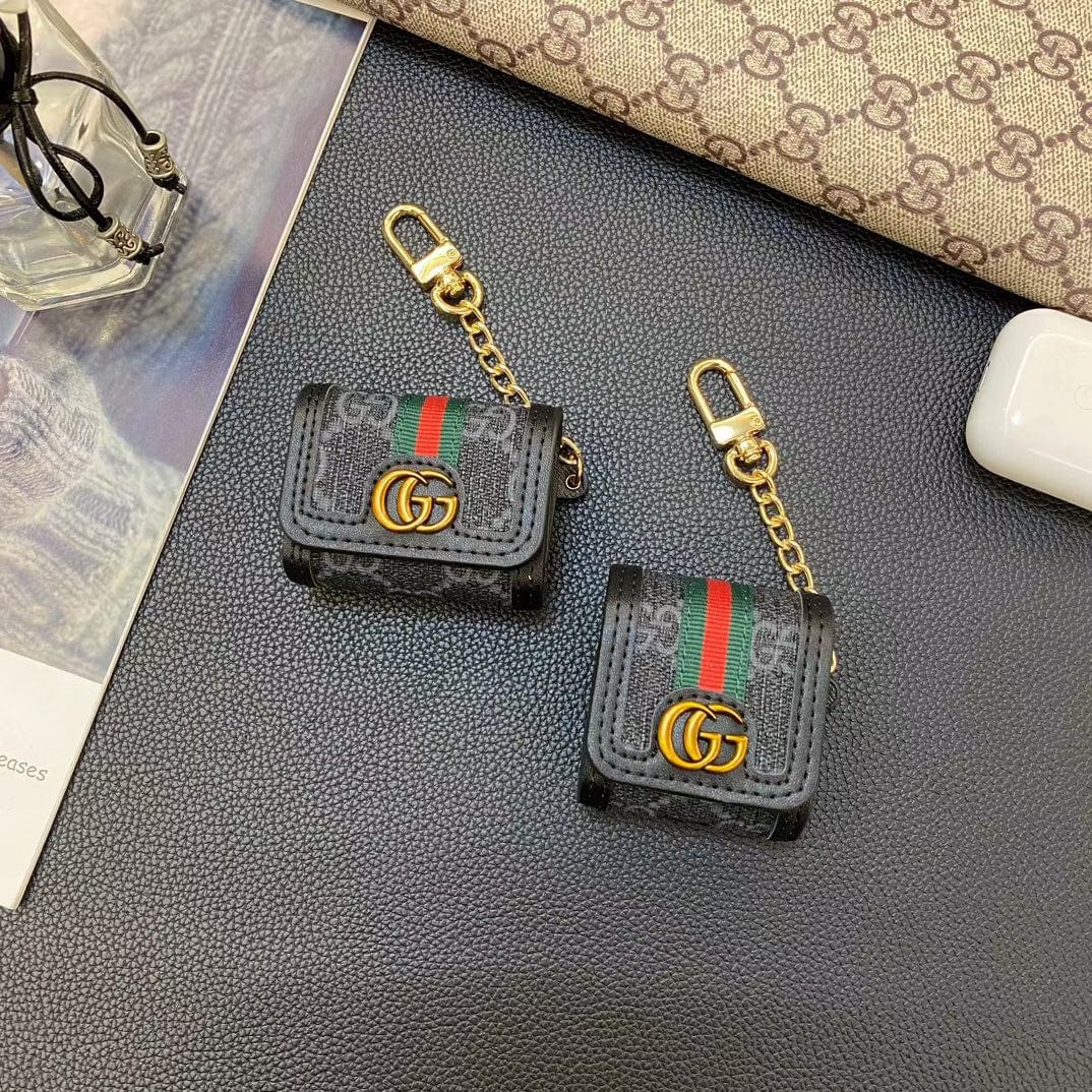 HypedEffects gucci Monogram AirPods Covers with Keychain - Set of Four